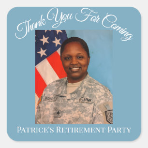 Thank You For Coming Patrice's Retirement Photo Square Sticker