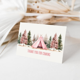 Thank You for Coming Pink Camping Card