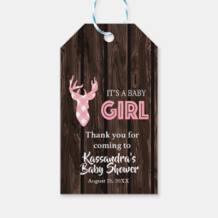 Thank You For Coming Pink Deer Baby Shower Tag