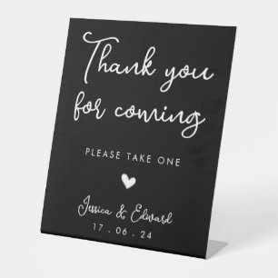 Thank You For Coming Please Take One Black White Pedestal Sign