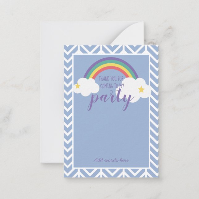 thank you for coming rainbow party favour hair tie card (Front)