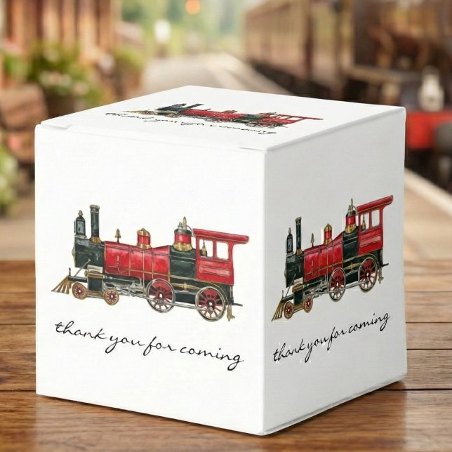 Thank You For Coming Red Train Favour Box (Thank You For Coming Red Train Favor Boxes)