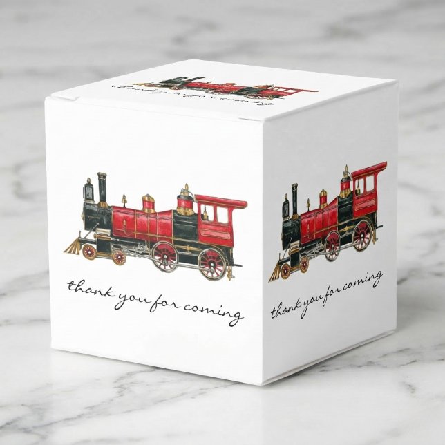 Thank You For Coming Red Train Favour Box (Thank You For Coming Red Train Favor Boxes)