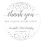 Thank You For Coming Silver Confetti Dots Birthday