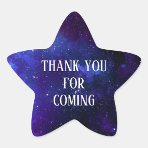 Thank you for coming. Space kids birthday. Galaxy Star Sticker