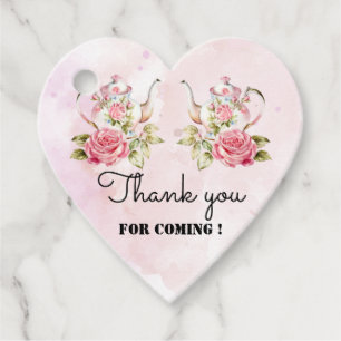 Thank You for Coming Tea Party Bridal Shower Favour Tags