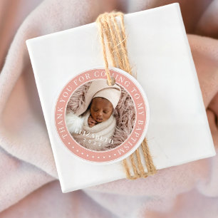 Thank You For Coming To My Baptism Modern Photo Favour Tags