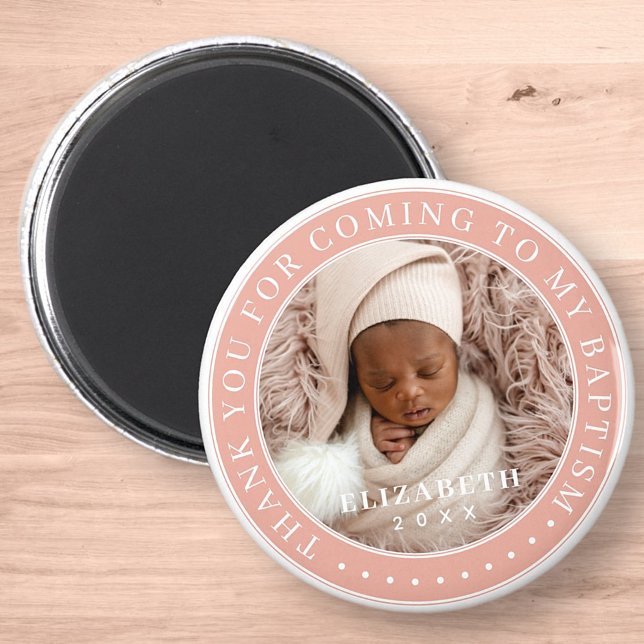 Thank You For Coming To My Baptism Modern Photo Magnet (Creator Uploaded)