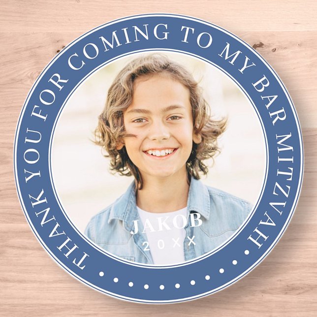 Thank You For Coming To My Bar Mitzvah Photo Classic Round Sticker (Creator Uploaded)