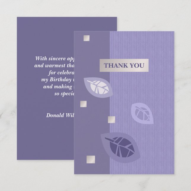 Thank You for coming to my Birthday Flat Cards (Front/Back)