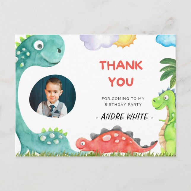 Thank you for coming to my birthday party pstcard announcement postcard (Front)