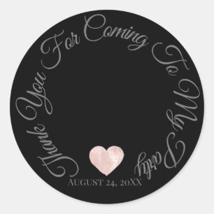 Thank You For Coming To My Party Birthday Heart Classic Round Sticker