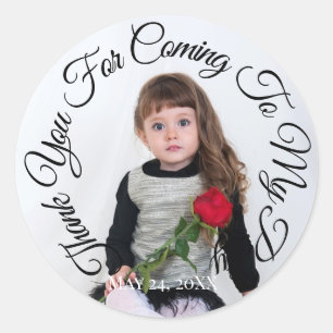 Thank You For Coming To My Party Photo Birthday Classic Round Sticker