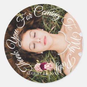 Thank You For Coming To My Party Photo Birthday Classic Round Sticker