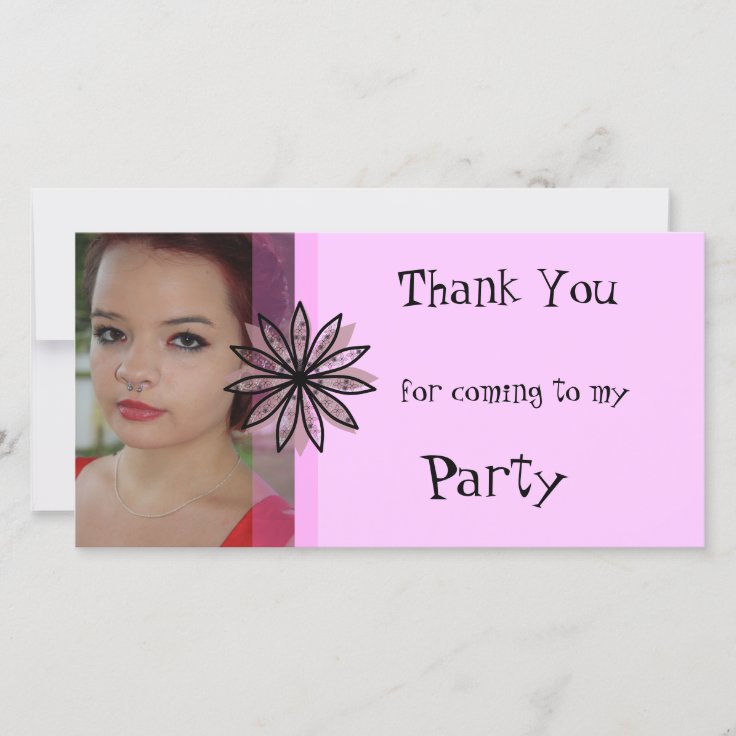 Thank You for coming to my Party Photo Card Zazzle — free download