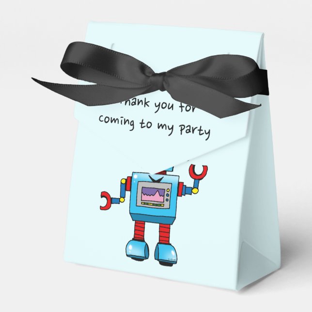 Thank you for coming to my party (toy robot) favour box (Front Side)