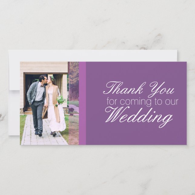 Thank You for coming to our wedding personalised Card (Front)