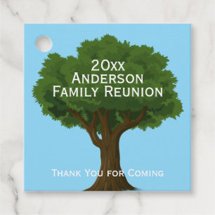 Thank You for Coming Tree Name Family Reunion Favour Tags