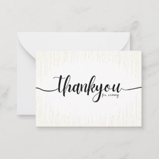 Thank You For Coming (Wedding) Card