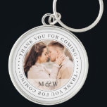Thank You For Coming Wedding Classic Custom Photo Key Ring<br><div class="desc">This simple and classic design is composed of serif typography and add a custom photo. "Thank you for coming" written in serif.</div>