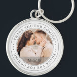 Thank You For Coming Wedding Classic Custom Photo Key Ring<br><div class="desc">This simple and classic design is composed of serif typography and add a custom photo. "Thank you for coming" written in serif.</div>