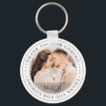 Thank You For Coming Wedding Classic Custom Photo Key Ring<br><div class="desc">This simple and classic design is composed of serif typography and add a custom photo. "Thank you for coming" written in serif.</div>