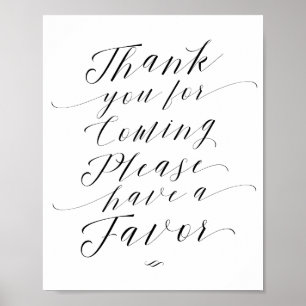 Thank You For Coming Wedding Favour Sign