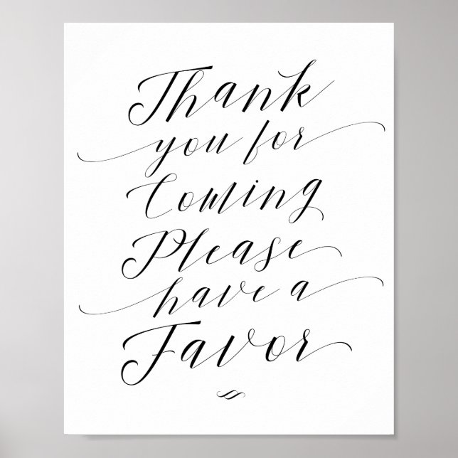 Thank You For Coming Wedding Favour Sign (Front)