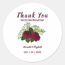 Thank You for Coming Wedding Red Flower