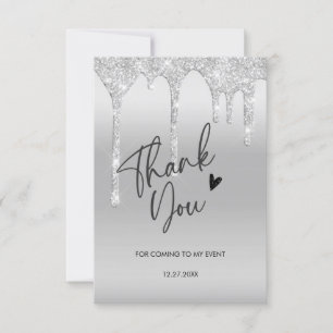 thank you for comingglitter drip thank you card