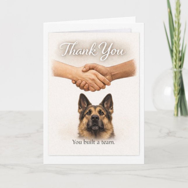 Thank You for Creating a Guide Dog Team – GSD Card (Front)