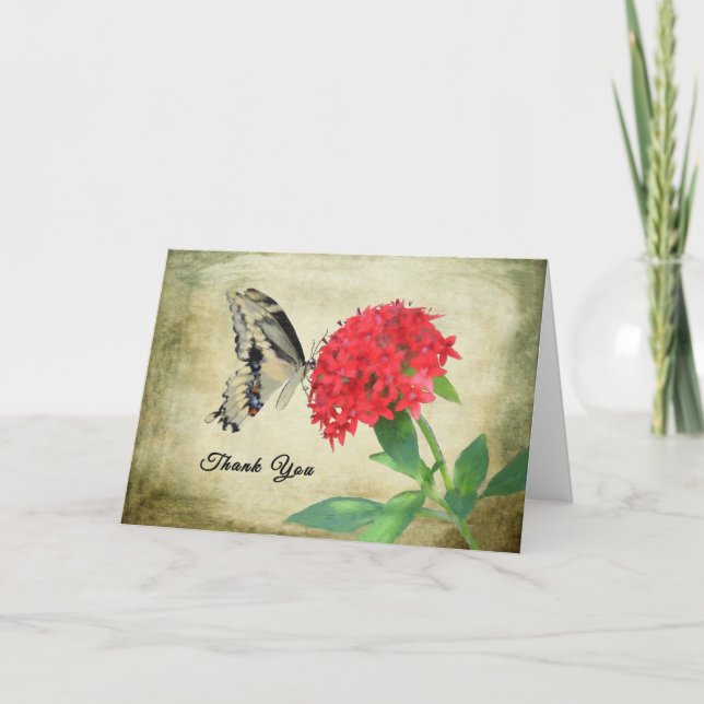 Thank You for Dinner Card, Butterfly Card (Front)