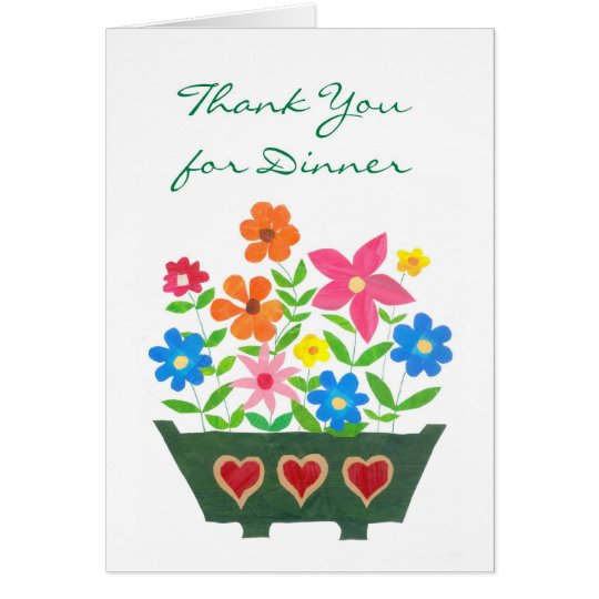 Thank You for Dinner Card Flower Power Zazzle.co.uk
