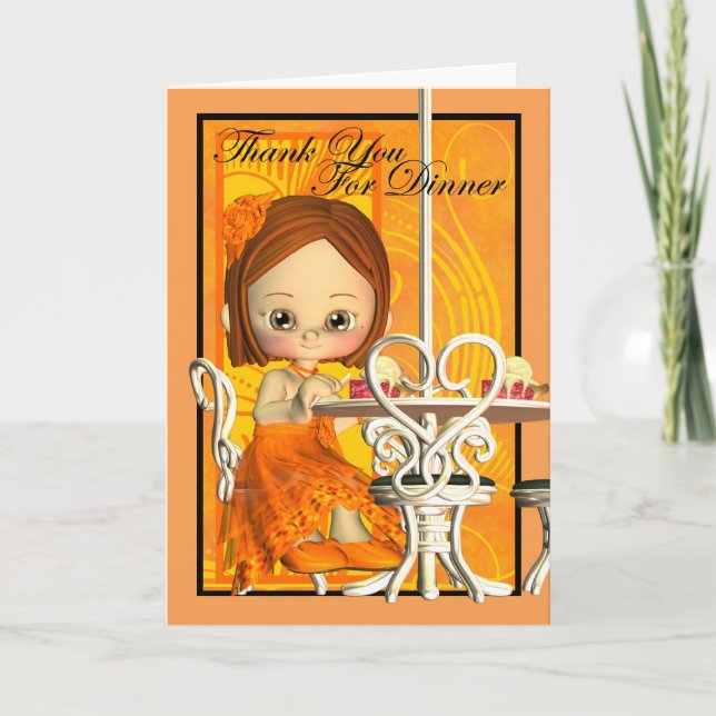 Thank You For Dinner Cute Card (Front)