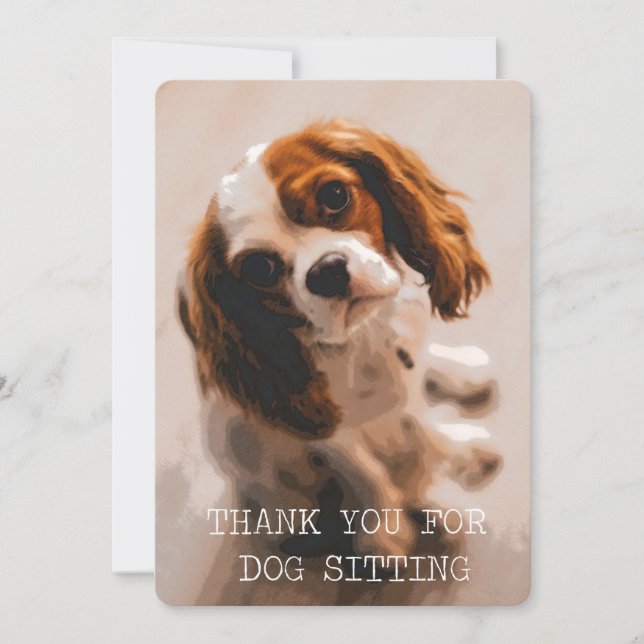 Thank You For Dog Sitting - King Charles Cavalier (Front)