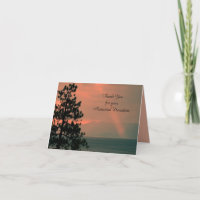 Thank You For Donation Note Card, Light Beam