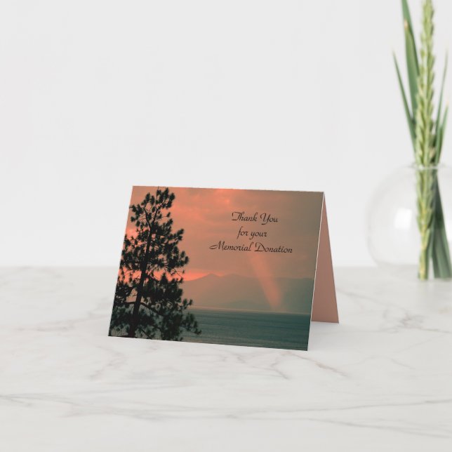 Thank You For Donation Note Card, Light Beam Card (Front)