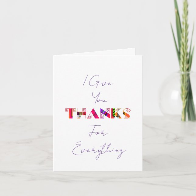 Thank You For Everything Card (Front)