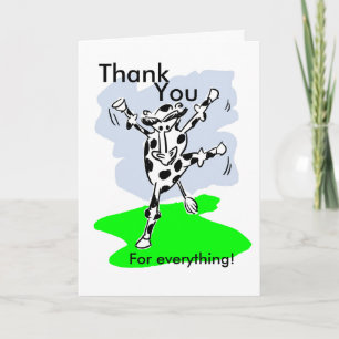 Thank you for everything! Dancing cow cartoon