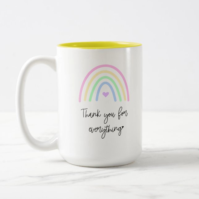 Thank You For Everything Large Rainbow Mug (Left)