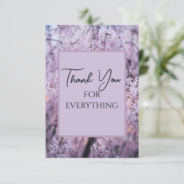 Thank You for Everything Lilac Floral Springtime (Standing Front)