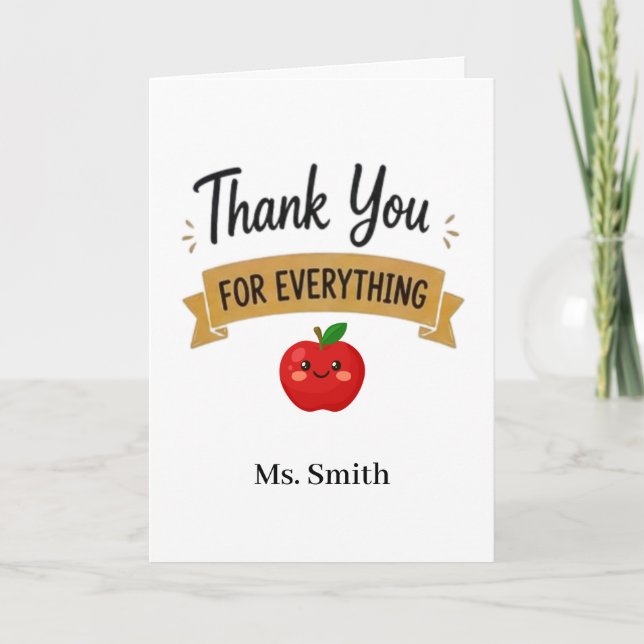 Thank You for Everything Personalised Card (Front)