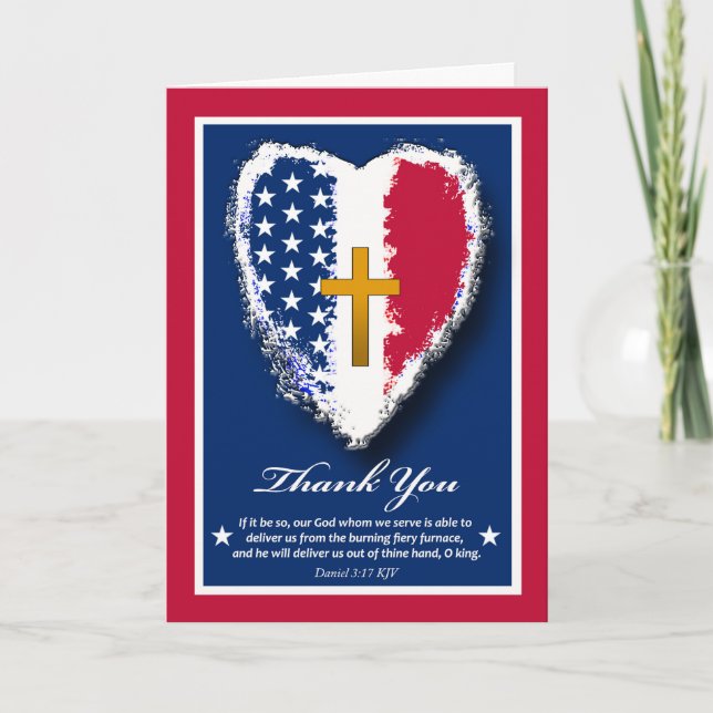 Thank You for Firefighters, Christian Theme, Heart Card (Front)