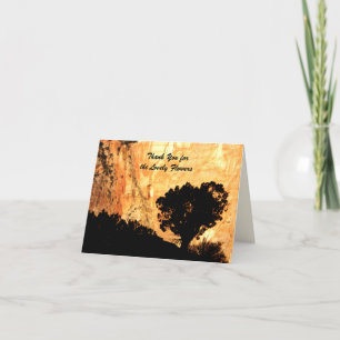 Thank You for Flowers One Tree Sunrise Note Card
