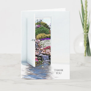 Thank You for funeral flowers garden door Card