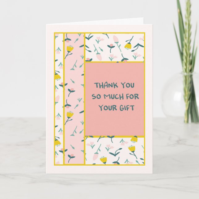 Thank You for Gift Card with a Floral Design (Front)