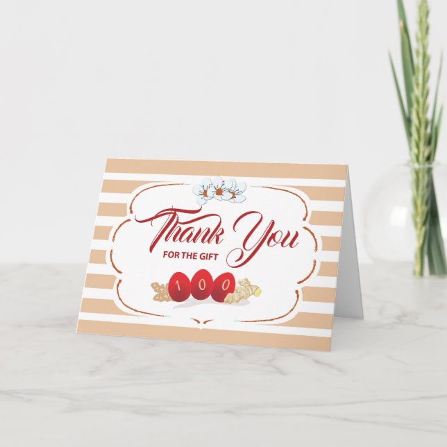 Thank You for Gift for Baby's Red Egg and Ginger Card (Front)