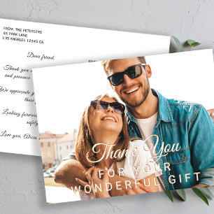 Thank you for gifts elegant photo virtual party postcard