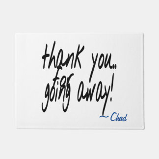 Thank you for going away sarcastic personalised  doormat