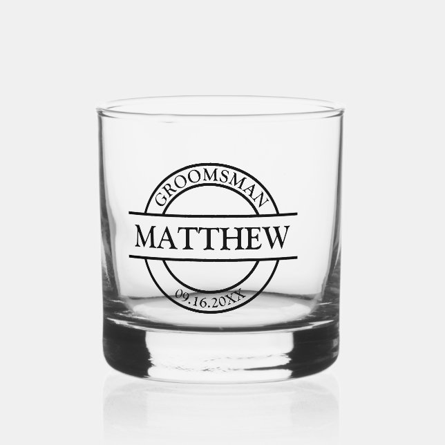 Thank You For Groomsmen Whiskey Glass (Front)